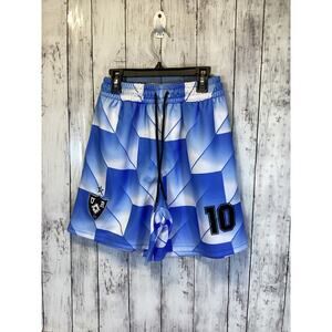 United Rivers FC Soccer Geometric Prints Blue Shorts Size Small